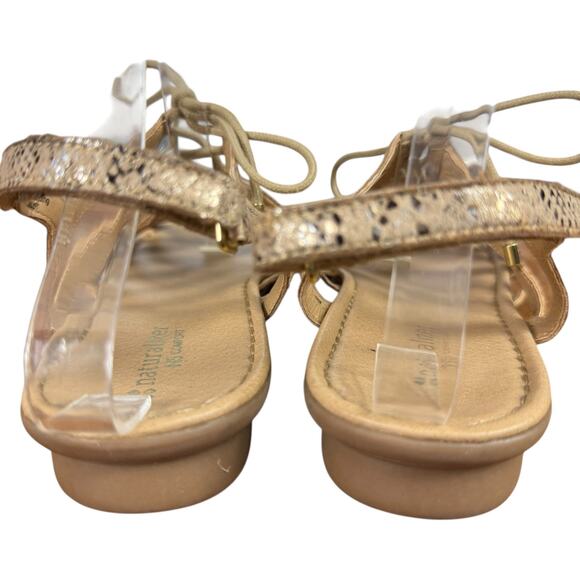 Naturalizer N5 Comfort Whimsy Golden Snakeskin Gladiator Sandals Shoes Flats 11 - Picture 11 of 16